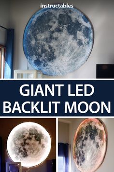 the giant moon is hanging on the wall