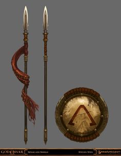 Spartan Spear, Greek Warrior, Fantasy Armor, Armor Concept, Arte Fantasy, 판타지 아트, Ancient Greece, Spears