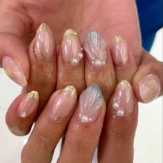 Nails For Sea, Cute Overlay Nails, Under The Sea Nails, Hard Gel Overlay, Overlay Nails, Sea Nails, Nyc Nails, Gel Overlay, Hippie Nails