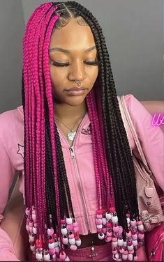 Dark Pink Hair, Quick Natural Hair Styles, Cute Braided Hairstyles