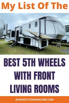 the 5th wheel with front living rooms is featured in this ad for rving magazine