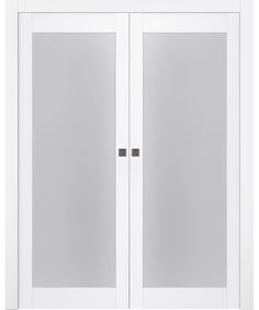 a white double door cabinet with glass doors