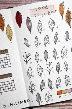 30 Best September Mood Tracker Ideas For Bullet Journals - Crazy Laura Leaf Mood Tracker, November Bullet Journal Mood Tracker, September Mood Tracker, October Mood Tracker, September Mood, Crazy Laura