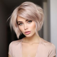 70 Short blonde hair We Cannot Stop Obsessing Over Pink Platinum Blonde Hair, 2024 Haircolor, Short Icy Blonde Hair, Platinum Blonde Hairstyles, Short Blonde Hairstyles, Short Platinum Blonde Hair, Brown Hair Color Shades, Vacation Hair, Platinum Blonde Bobs