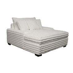 This upholstered chaise lounge chair is a bold, plush addition to round out your living room seating group. It has a solid and engineered wood frame that rests on low-profile black block feet. Wrapped in a thickly ribbed polyester fabric, it's filled with foam over sinuous springs for ample support as you relax. A muted color palette makes it easy to blend with your current aesthetic. And three toss pillows are included for another layer of comfort. Wade Logan® Upholstery Color: Ivory | Wade Log Current Aesthetic, Muted Colour, Upholstered Chaise Lounge, Upholstered Chaise, Room Seating, Muted Color Palette, Living Room Furniture Chairs, Chaise Lounge Chair, Toss Pillows