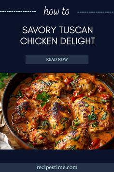 the recipe for savory tuscann chicken delight is featured in this ebook