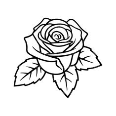 Rosas Vector, Rose Tattoo Stencil, Rose Outline, Rose Svg, Rose Stencil, Rose Sketch, Tattoo Stencil Outline, Rose Drawing, Roses Drawing