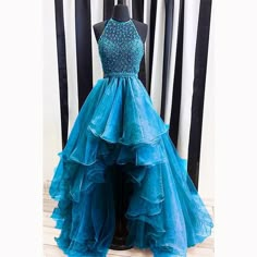 Vestidos Country, Formal Women Dress, High Low Prom Dress, Dress Beading, Formal Women, High Low Prom Dresses, Mode Turban, Gaun Fashion, Prom Dress Ideas