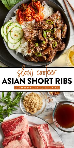 There's nothing like coming home to these Slow Cooker Asian Short Ribs! Fall-off-the-bone tender with so much flavor, this crockpot short rib recipe is a family-friendly dinner. Save this main course idea!