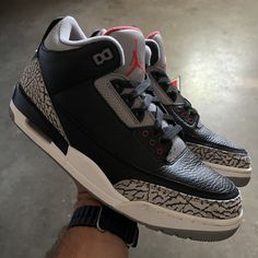 Size 11.5 - Air Jordan 3 Black Cement Gently used, very clean. Comes with og box. Jordan 3 Black, Jordan 3 Black Cement, Jordan 3 Retro, Black Cement, Air Jordan 3, Jordan 3, Cement, Air Jordan, Air Jordans