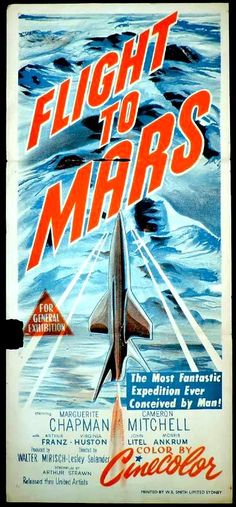 an old movie poster for flight to mars