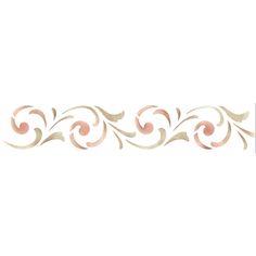 a white and pink wallpaper border with swirly designs on it's edges