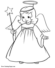 an angel with a wand and stars on it's head, holding a star