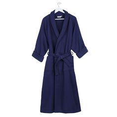 Upgrade your bath to a personal spa experience with the Waffle Weave Cotton Bathrobe by Blue Nile Mills. Crafted from Cotton, this unisex adult robe features a timeless honeycomb texture and solid color design. The classic waffle weave robe is highly-absorbent to offer a cozy and comfortable feel. Combining warmth and splendor, this bathrobe is complete with a full shawl collar to keep your neck toasty warm, a matching belt, two front patch pockets and fold-back cuffs. Available in a variety of Linen Bathrobe, Cotton Bathrobe, Hooded Towel, Waffle Weave, Blue Nile, Sleepwear Robe, Shawl Collar, Cotton Weaving, Soft Plush