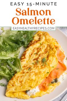 salmon omelette with lettuce on the side