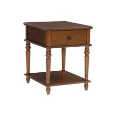 an end table with a drawer on the bottom and one drawer at the top that is open