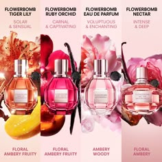 Fragrance Family: Floral Key Notes: Peony Accord, Centifolia Rose Accord, Freesia Accord About the Fragrance: Introduced in 2005, Flowerbomb Eau De Parfum is a fresh and floral fragrance that envelopes the senses. This iconic scent, created by world-renowned perfumers Olivier Polge, Carlos Benaim, Domitille Michalon Bertier, and Dominique Ropion, sets the standard for flowery fragrances. Viktor & Rolf is proud to have Emily Ratajkowski, aka EmRata, as the new face of Flowerbomb. Femininity is ev Flower Bombe Parfum Notes, Flowerbomb Ruby Orchid, Flowerbomb Perfume, Patchouli Perfume, Fragrances Perfume Woman, Vanilla Perfume, Fragrance Lotion, Flower Bomb, Perfume Scents