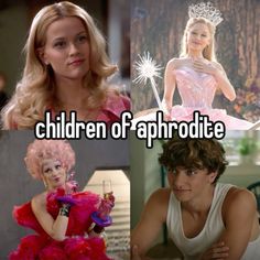 the children of aphrodite are all dressed up in pink dresses and tiaras