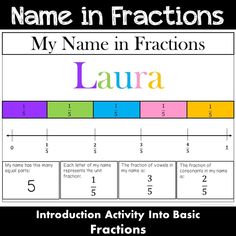 the name in fractions worksheet is shown