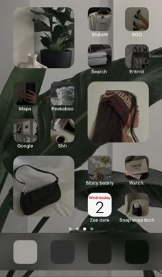 an iphone screen with many different items and numbers on the phone, including a plant