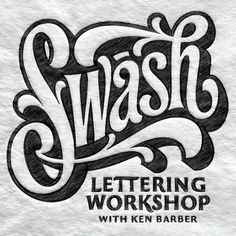 the logo for wash lettering workshop with ken barber