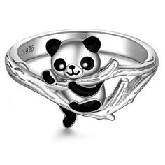 PRICES MAY VARY. 🐼PANDA FOR FRIEND🐼: “Friendship looks like a cuddly, warm panda hug”, pandas usually symbolize peace and friendship. This adorable panda ring would help you express love for friends perfectly. 🐼BE PATIENT🐼: The lifestyle of pandas demonstrates how good things take time, they’re patient enough to wait for the bamboos growing up. This panda ring would be a reminder that wait patiently to get what you want. 🐼NATURE LOVER’S FAVOR🐼: If you’re a fan of animals, nature, and peace Panda Ring, Rings Friendship, Panda Hug, Panda Jewelry, Bear Jewelry, Friendship Rings, Super Hero Costumes, Skull Ring, Keep Jewelry