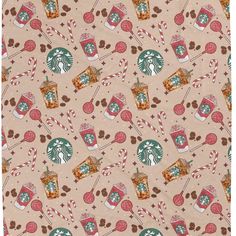 the starbucks cup and candy canes pattern is shown