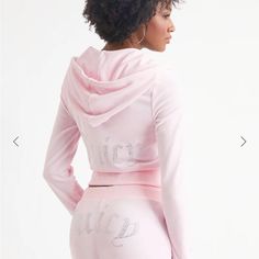 Nwt Size Large Og Big Bling Velour Hoodie Color Soft Glow -Velour: Plush, Lustrous, Midweight, Stretchy Length: At-Waist Fit: Fitted Pink Juicy Couture Track Suit, Bedazzled Hoodie, Juicy Couture Track Suit, Zip Through Hoodie, Velour Hoodie, Fragrance Collection, Women Hoodies Sweatshirts, Plus Size Pregnancy, Colorful Hoodies