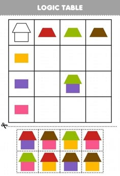 a printable worksheet for kids to learn how to make their own house