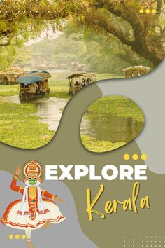 an advertisement for the book explore keroli, featuring images of boats and people