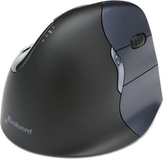 a black and gray computer mouse on a white background