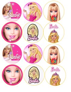 You are buying a set of 12- "barbie" edible toppers, as shown in the photo PLEASE READ THE INFO BELOW BEFORE PURCHASING please see the size comparison chart in photos the 1 inch size is about the size of a nickel, good for cake pops, chocolate strawberries and pretzel rods the 1.5 inch size is about the size of a half dollar coin this size is perfect for chocolate covered strawberries, cake pops, mini cupcakes, drink toppers, champagne toasts the 2 inch size is the exact size of the top of a reg Barbie Cake Topper Printable, Barbie Cupcake Topper, Barbie Cake Topper, Barbie Cupcakes, Princess Cupcake Toppers, Sugar Sheets, Drink Topper, Photo Cake Topper, Cupcake Logo