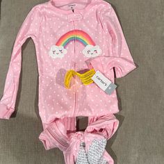 Footie Pajama Size 4t Girls Nwt Footie Pajama, Kids Pajamas, Pajama Sets, Size 4t, Pajama Set, Kids Shop, Pajamas, Cream, Pink