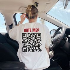 Date me? Your Custom URL QR Code Shirt; 🔹 100% Airlume combed and ringspun cotton (fiber content may vary for different colors) 🔹 Classic Fit 🔹 Tear away the label 🔹 Runs true to size 🔹 Medium Fabric 🧼CARE: Machine wash: warm (max 40C or 105F); Bleach as needed; Tumble dry: medium; Iron, steam or dry: low heat; Do not dry clean. 📦SHIPPING: We aim to process all orders as fast as possible and ship them within 1-3 days. However, please allow up to 7 days for processing during sales or busy Personalized Tshirt, Jewels Diy, Coding Shirts, Date Me, Shirt Print Design, Qr Code, Cotton Fiber, The Label, Fabric Care