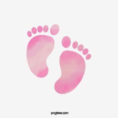 a pink footprints print on a white background