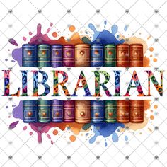 the word librarian surrounded by colorful paint cans