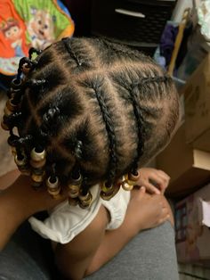 Baby Hairstyles Girl Black Braids, Baby Girl Hairstyles Black Infant Short, Baby Braid Styles Short Hair, Braids For Short Hair Kids, Baby Girl Braids Toddler Hair Black, Toddler Hairstyles With Beads, Simple Toddler Braid Styles, Toddler Protective Hairstyles, Short Toddler Hairstyles Black