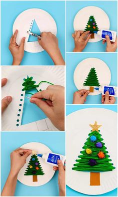 how to make a paper plate christmas tree