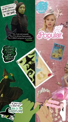 #Wicked #Glinda #Elphaba #Wizardofoz #AeianaGrande #pink #witch #green Matching Wicked Wallpaper, Wicked Elphaba Wallpaper, Wicked Wallpaper Ipad, Wicked Aesthetic Musical, Glinda Nails Wicked, Wicked Collage, Elphaba Aesthetic