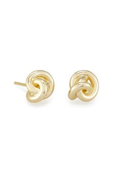 Beautiful and meaningful, knots have been used in jewelry design to represent love and unity since antiquity. The Presleigh Love Knot Stud Earrings in Gold feature our take on the technique in an understated set perfect your ear stack. Whether gifted to a loved one or chosen by you, these stud earrings are an everyday reminder of the strength of love in its many forms. We know you'll enjoy the subtle romance the Presleigh Stud Earrings bring to the everyday. Ear Ring Ideas, Everyday Reminder, Earring Frame, Knot Jewelry, Xmas Wishlist, 2024 Wishlist, Knot Stud Earrings, Knot Studs