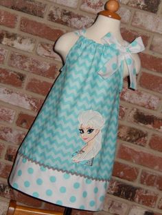 Disney Frozen Elsa Chevron Aqua Pillowcase by Just4Princess Elsa Birthday, Toddler Dresses, Awesome Outfits, Moda Chic, Pillowcase Dress, Disney Frozen Elsa, Frozen Party, Frozen Elsa, Frozen Birthday