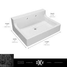 an image of a white sink with measurements