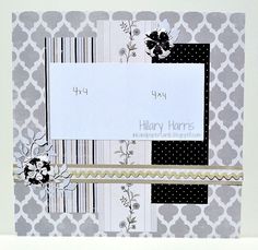 a scrapbook page with black and white flowers