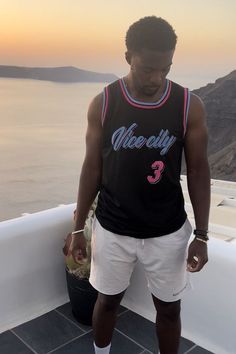 Santorini Island Styling Basketball Jersey Island Styling, Jersey Outfits, Santorini Island Greece, Custom Basketball Jersey, Vice City, Santorini Island, Custom Basketball