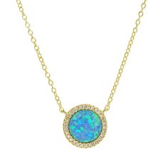 Lab-created round opal circle necklace surrounded by sparkling crystals. Set in 925 Sterling silver and plated in gold. Wear alone everyday or add to other layering pieces for a pop of color. The chain is 925 Sterling silver and is adjustable from choker length to 18 inches with slider ball. Sterling silver Lab-created opal Crystals Dimensions: 11mm Blue Sapphire Studs, Silver Lab, Moon Bracelet, Hand Necklace, Stacked Necklaces, Dangle Necklaces, Professional Jewelry, Crystal Choker, Green Opal