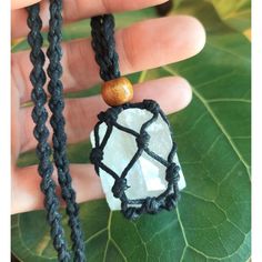 Optical Calcite Necklace- Wrapped With Cotton Rope. The Cord Measures 30 Inches And Can Be Adjusted To Your Desired Length. Optical Calcite, Crystal Necklaces, Cotton Rope, Crystal Pendant, Crystal Necklace, Womens Jewelry Necklace, Vikings, Macrame, Jewelry Necklaces