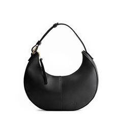 Black*Classic | Crescent shaped shoulder bag with zipper closure and adjustable strap Portland Leather Goods, Classic Purse, Leather Tote Purse, Leather Stand, Puffy Jacket, Mens Leather Bag, Almost Perfect, Leather Bag Women, Accessory Pouch