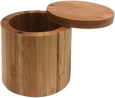 two wooden containers with lids on each side