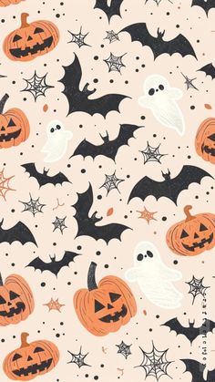 an image of halloween pumpkins and bats