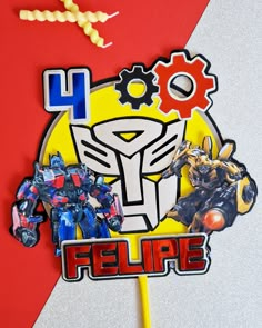 there is a sticker with the name felpre on it next to some toys